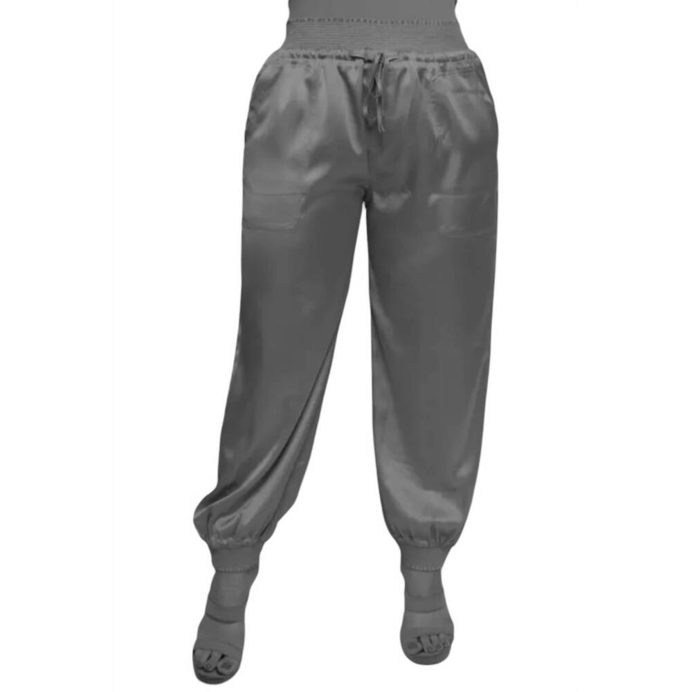NEW CURVE MARKET extended size satin jogger in black